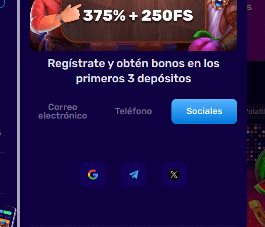 Registro mediante redes sociales y apps de mensajería